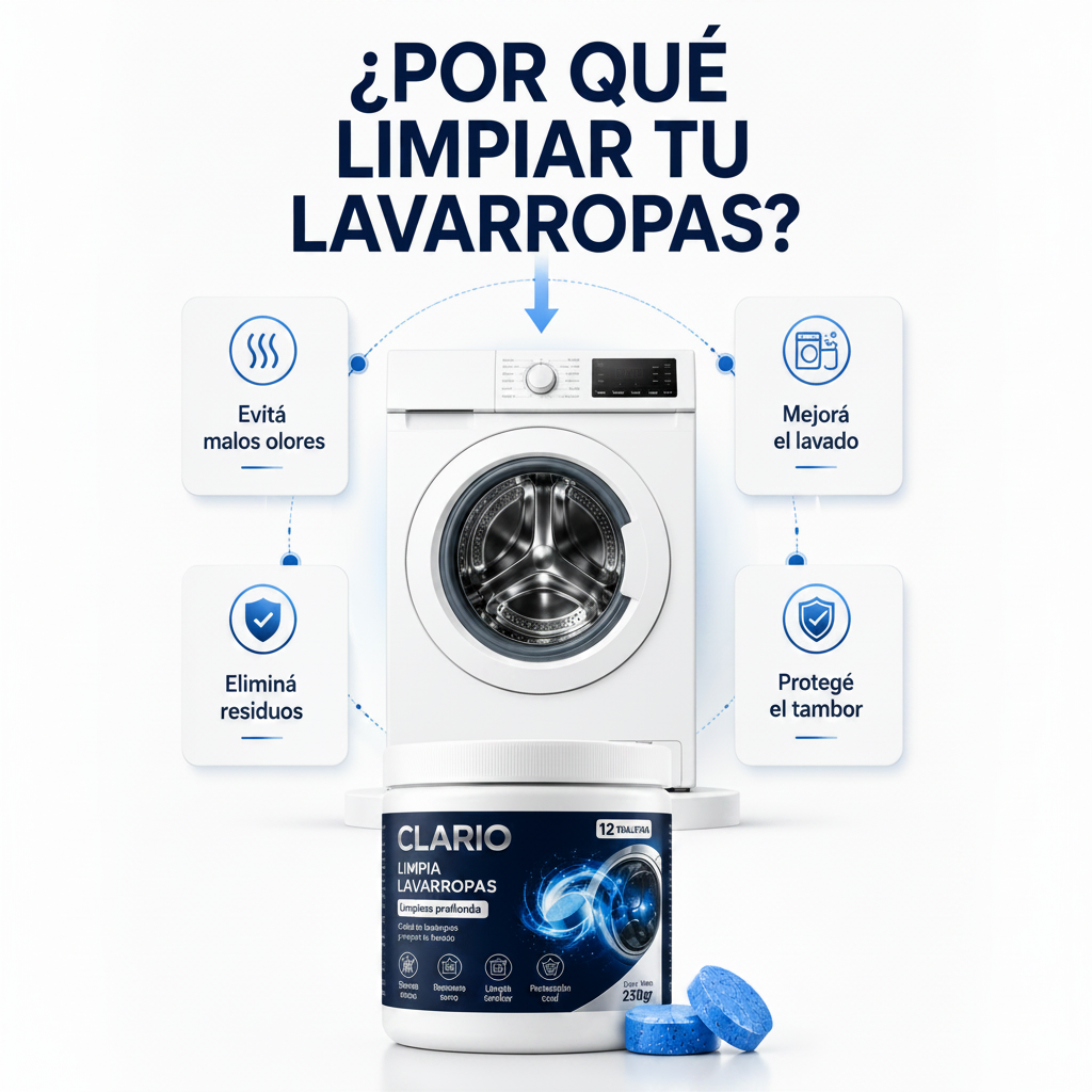 Pastillas Limpia Lavarropas en Forma de Tabletas - Desodoriza y Antibacterial