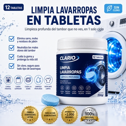 Pastillas Limpia Lavarropas en Forma de Tabletas - Desodoriza y Antibacterial