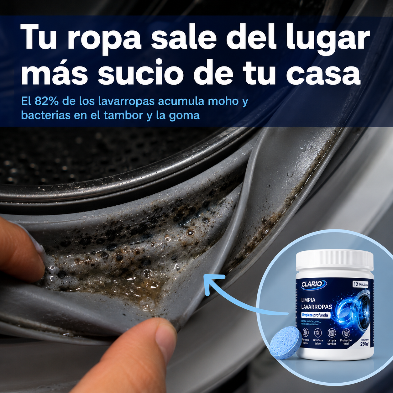 Pastillas Limpia Lavarropas en Forma de Tabletas - Desodoriza y Antibacterial