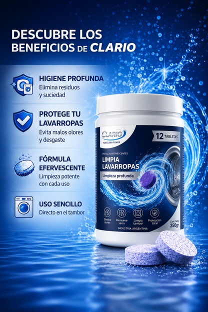 CLARIO Limpia Lavarropas x12 Tabletas