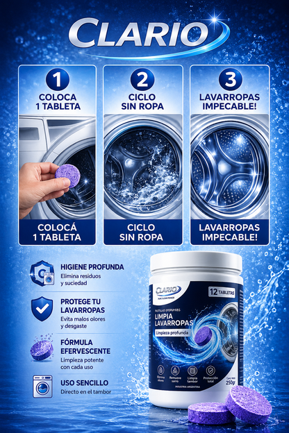 CLARIO Limpia Lavarropas x12 Tabletas