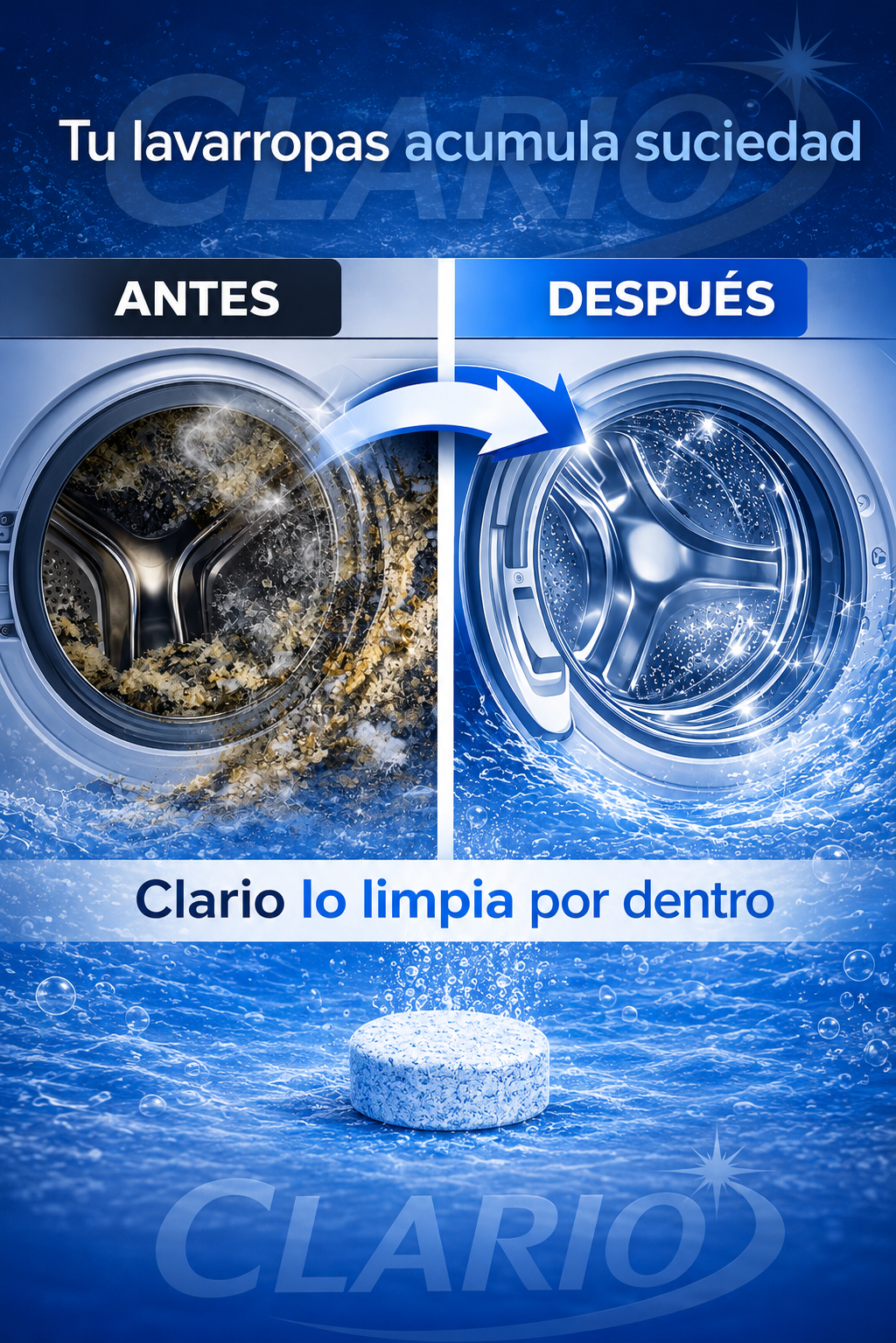 CLARIO Limpia Lavarropas x12 Tabletas