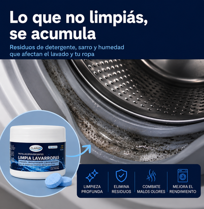 Pastillas Limpia Lavarropas CLARIO 12u Elimina Pelos De Perros y Gatos