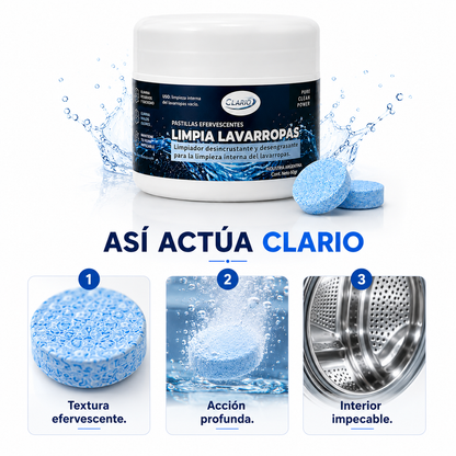 Pastillas Limpia Lavarropas CLARIO 12u Elimina Pelos De Perros y Gatos