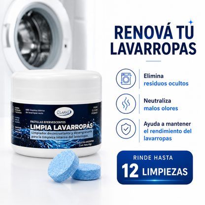 Pastillas Limpia Lavarropas CLARIO 12u Elimina Pelos De Perros y Gatos